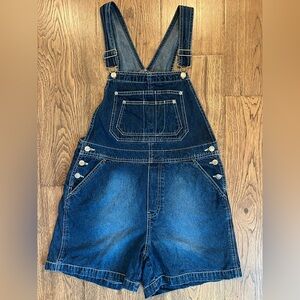 Vtg Baccini Blue Carpenter Bib Overalls Shorts Medium EUC